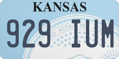 KS license plate 929IUM