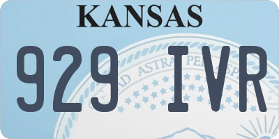 KS license plate 929IVR