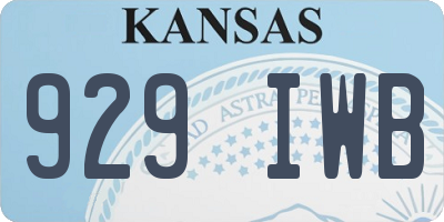 KS license plate 929IWB