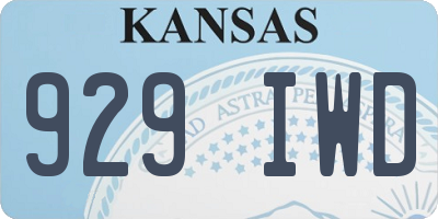 KS license plate 929IWD