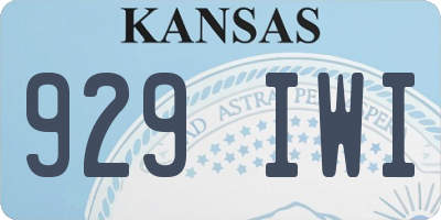 KS license plate 929IWI