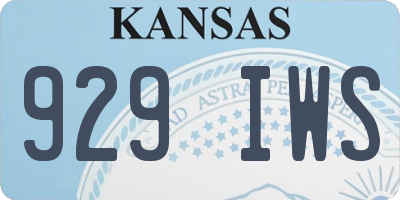 KS license plate 929IWS