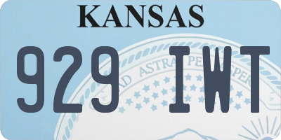 KS license plate 929IWT