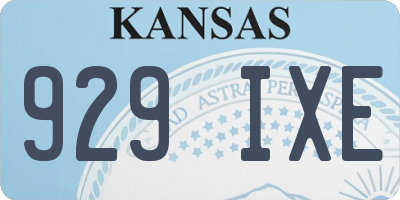 KS license plate 929IXE
