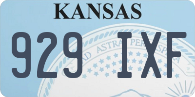 KS license plate 929IXF
