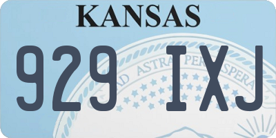 KS license plate 929IXJ