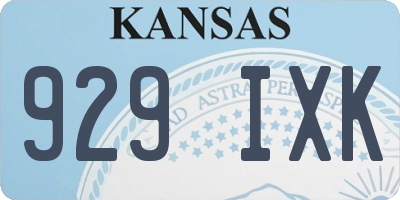 KS license plate 929IXK