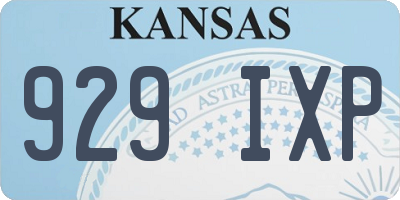 KS license plate 929IXP