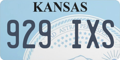 KS license plate 929IXS