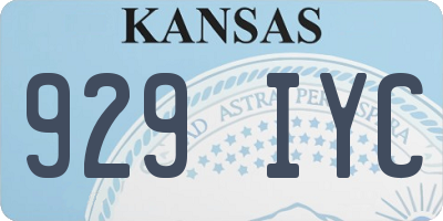 KS license plate 929IYC