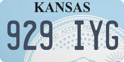 KS license plate 929IYG