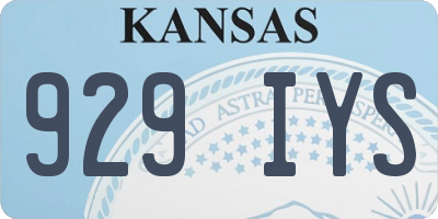 KS license plate 929IYS