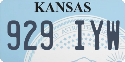 KS license plate 929IYW