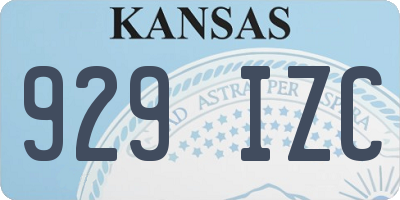 KS license plate 929IZC