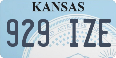 KS license plate 929IZE