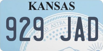KS license plate 929JAD