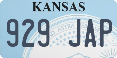 KS license plate 929JAP