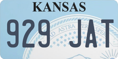 KS license plate 929JAT