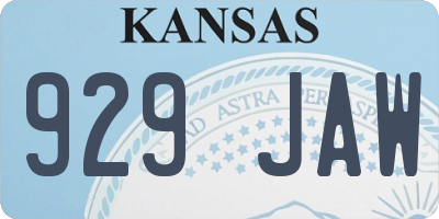 KS license plate 929JAW