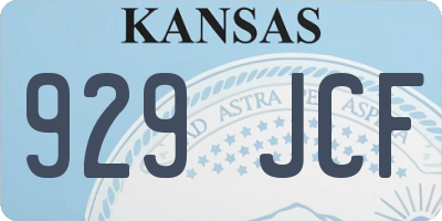 KS license plate 929JCF