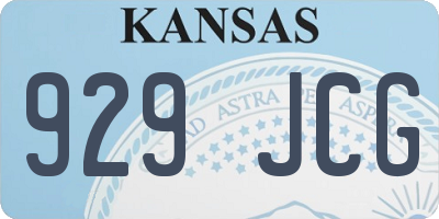 KS license plate 929JCG