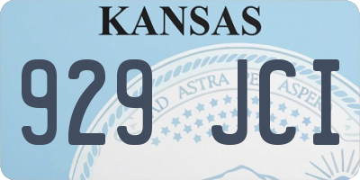 KS license plate 929JCI