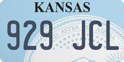 KS license plate 929JCL