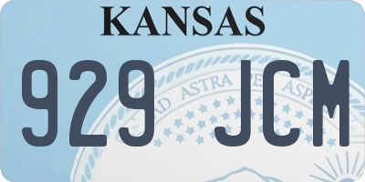 KS license plate 929JCM