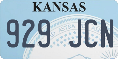KS license plate 929JCN
