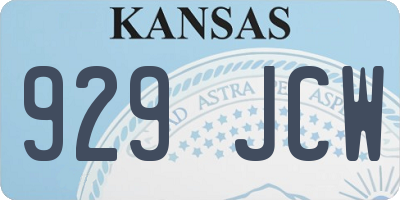 KS license plate 929JCW