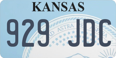 KS license plate 929JDC