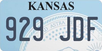 KS license plate 929JDF