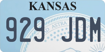 KS license plate 929JDM