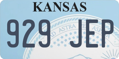 KS license plate 929JEP