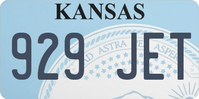KS license plate 929JET