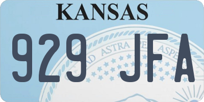 KS license plate 929JFA