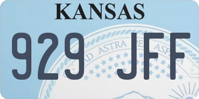 KS license plate 929JFF