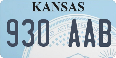 KS license plate 930AAB