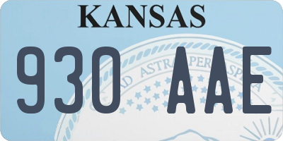 KS license plate 930AAE