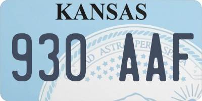 KS license plate 930AAF