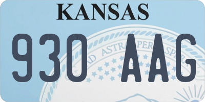 KS license plate 930AAG