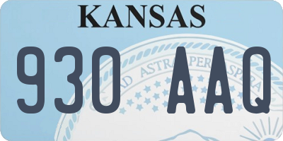 KS license plate 930AAQ