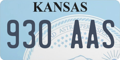 KS license plate 930AAS