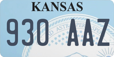 KS license plate 930AAZ