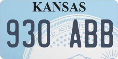 KS license plate 930ABB