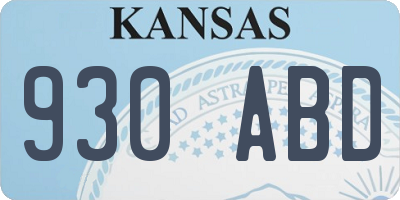 KS license plate 930ABD