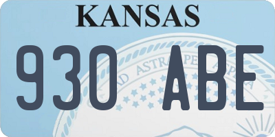 KS license plate 930ABE