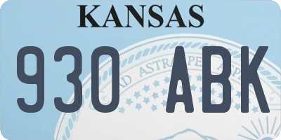 KS license plate 930ABK