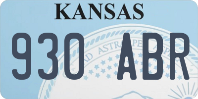 KS license plate 930ABR