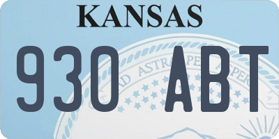 KS license plate 930ABT